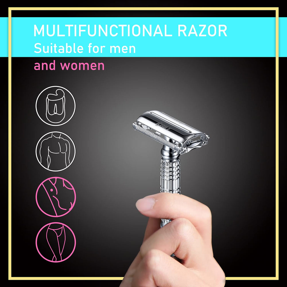 BAILI rasoir lame double-tranchant platine offre une glisse douce et efficace.