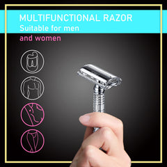 BAILI rasoir lame double-tranchant platine offre une glisse douce et efficace.