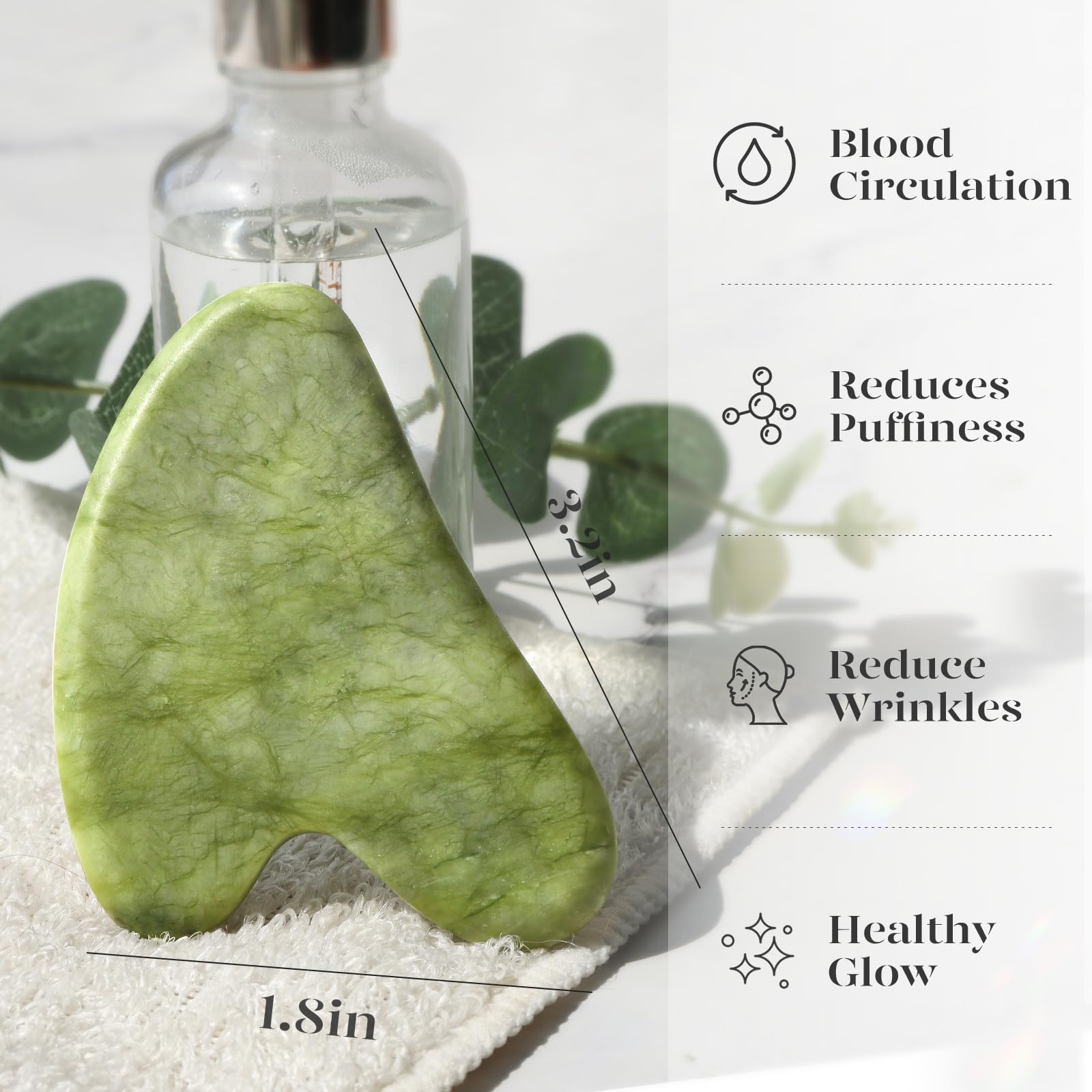 BAIMEI IcyMe Gua Sha utilisé avec sérum pour lisser la peau.