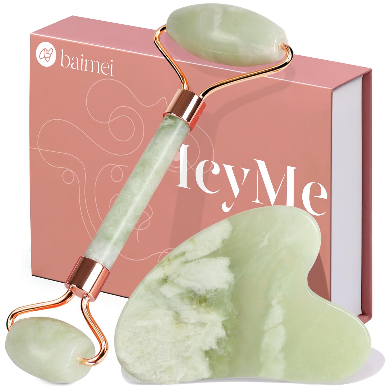 BAIMEI IcyMe roller jade visage - massage rafraîchissant pour le teint