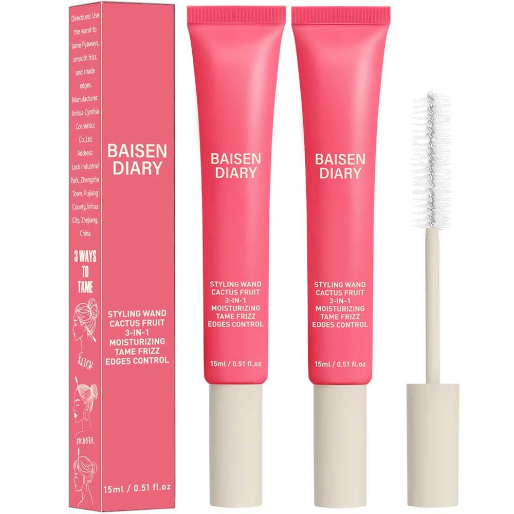 BAISEN DIARY – Lot de deux crèmes coiffantes 3-en-1 Fruit Cactus pour une coiffure durable.