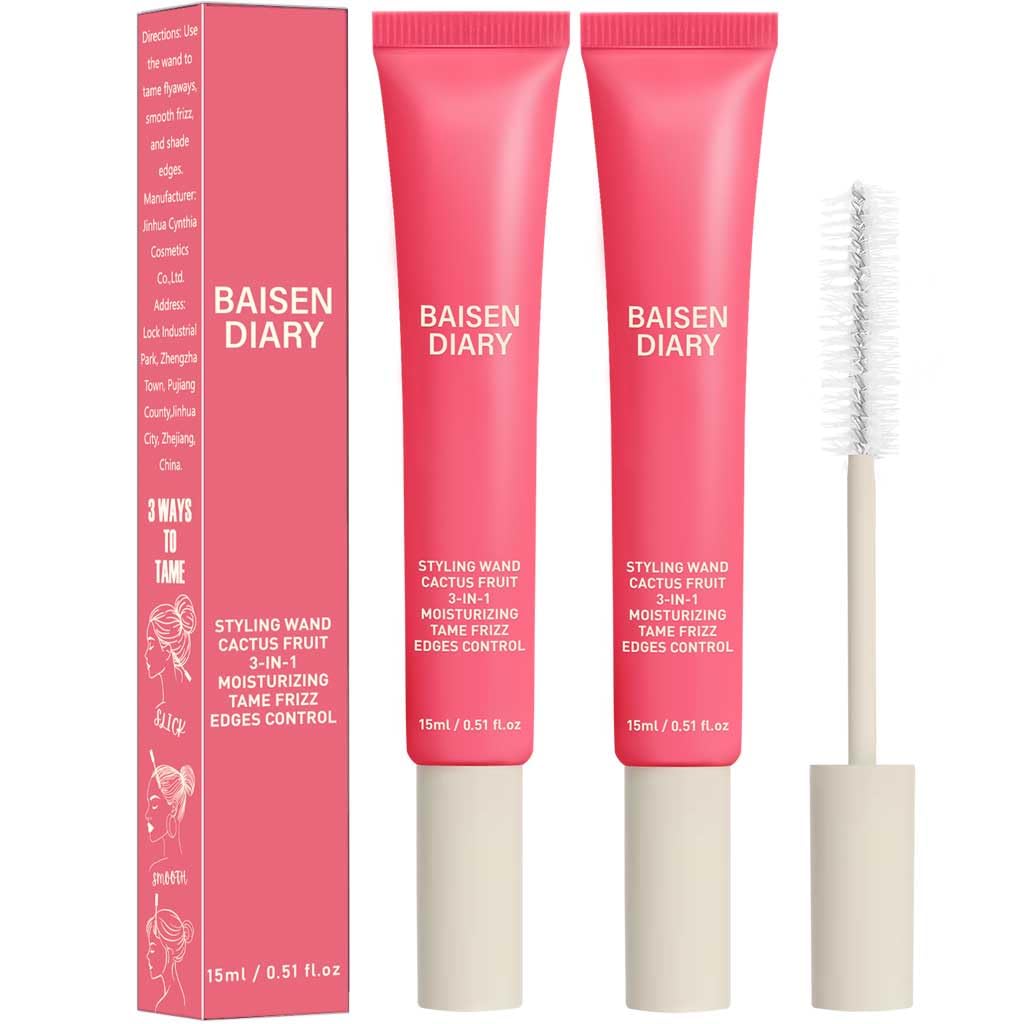 BAISEN DIARY – Lot de deux crèmes coiffantes 3-en-1 Fruit Cactus pour une coiffure durable.
