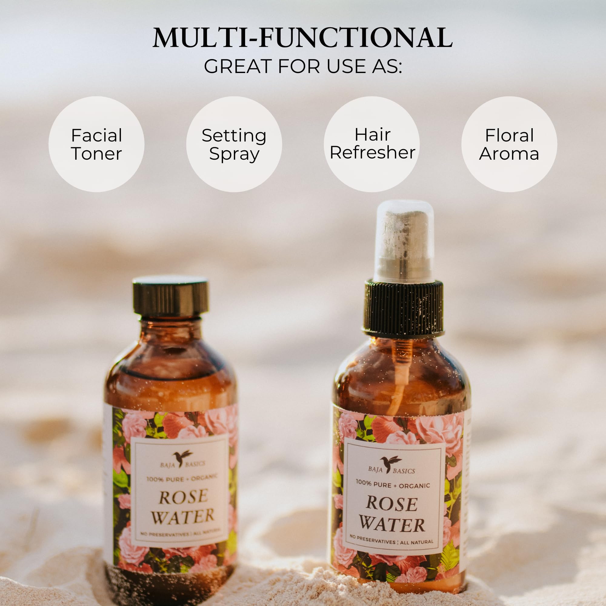 Baja Basics brume rose rafraîchissante – peau rafraîchie et parfum naturel