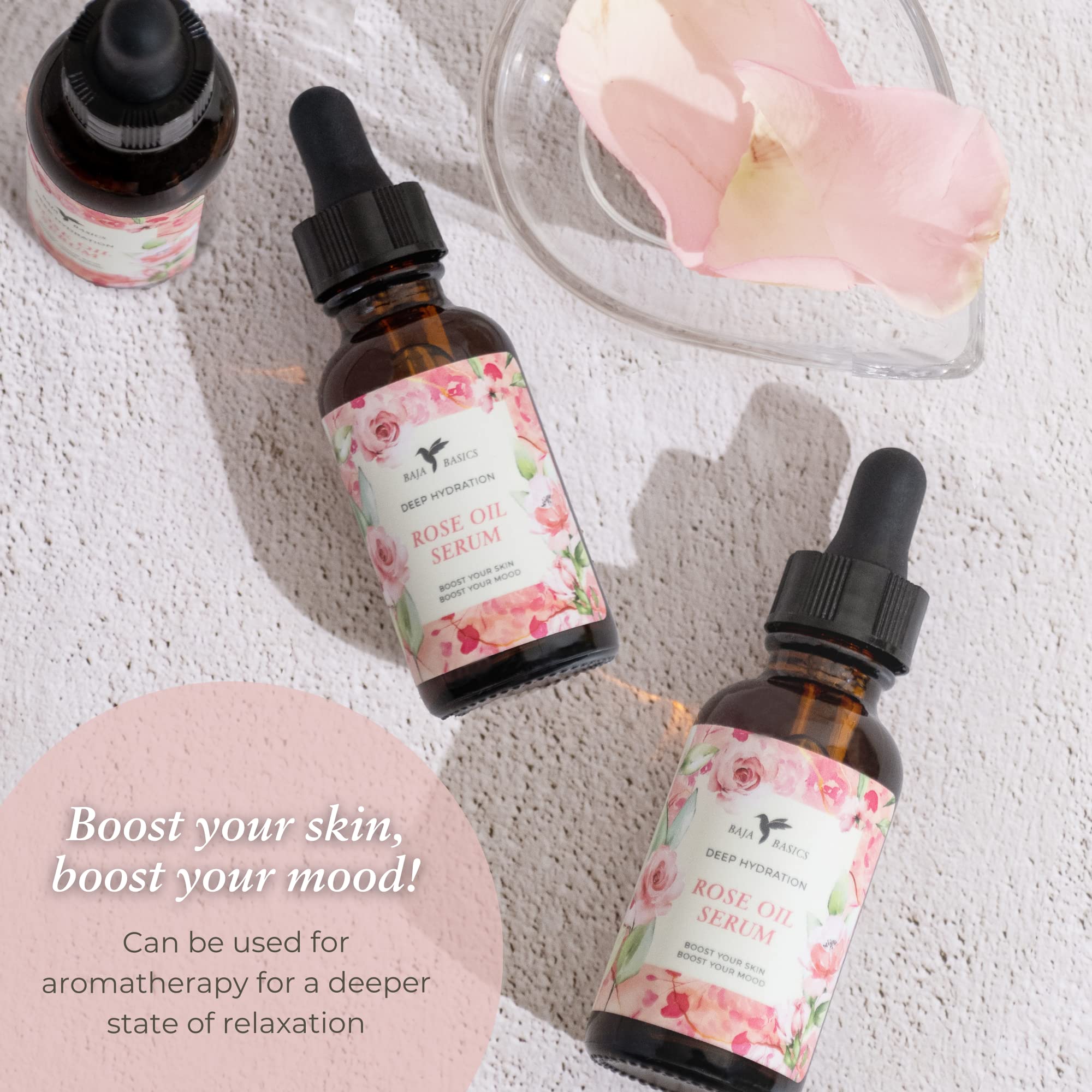 Aromathérapie douce avec Baja Basics huile de rose