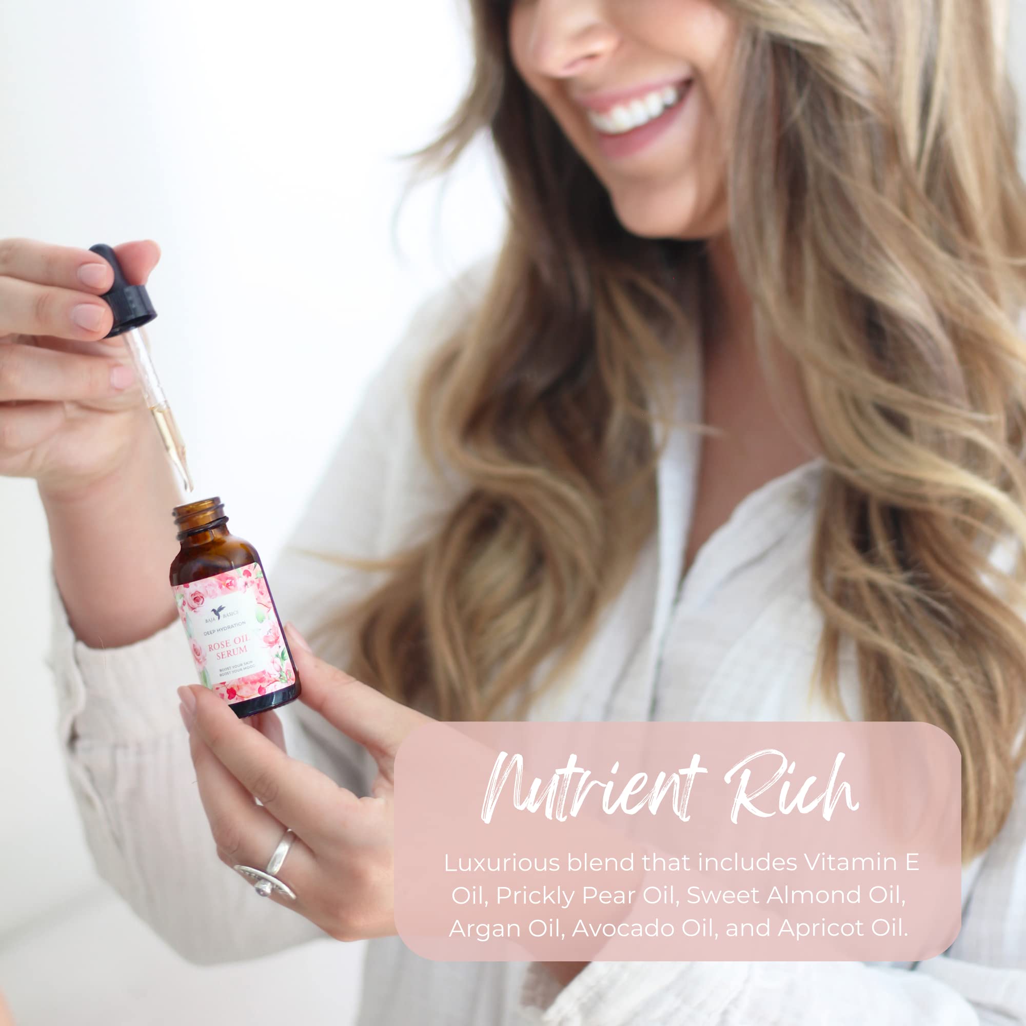 Huile de rose Baja Basics pour les cheveux – brillance naturelle