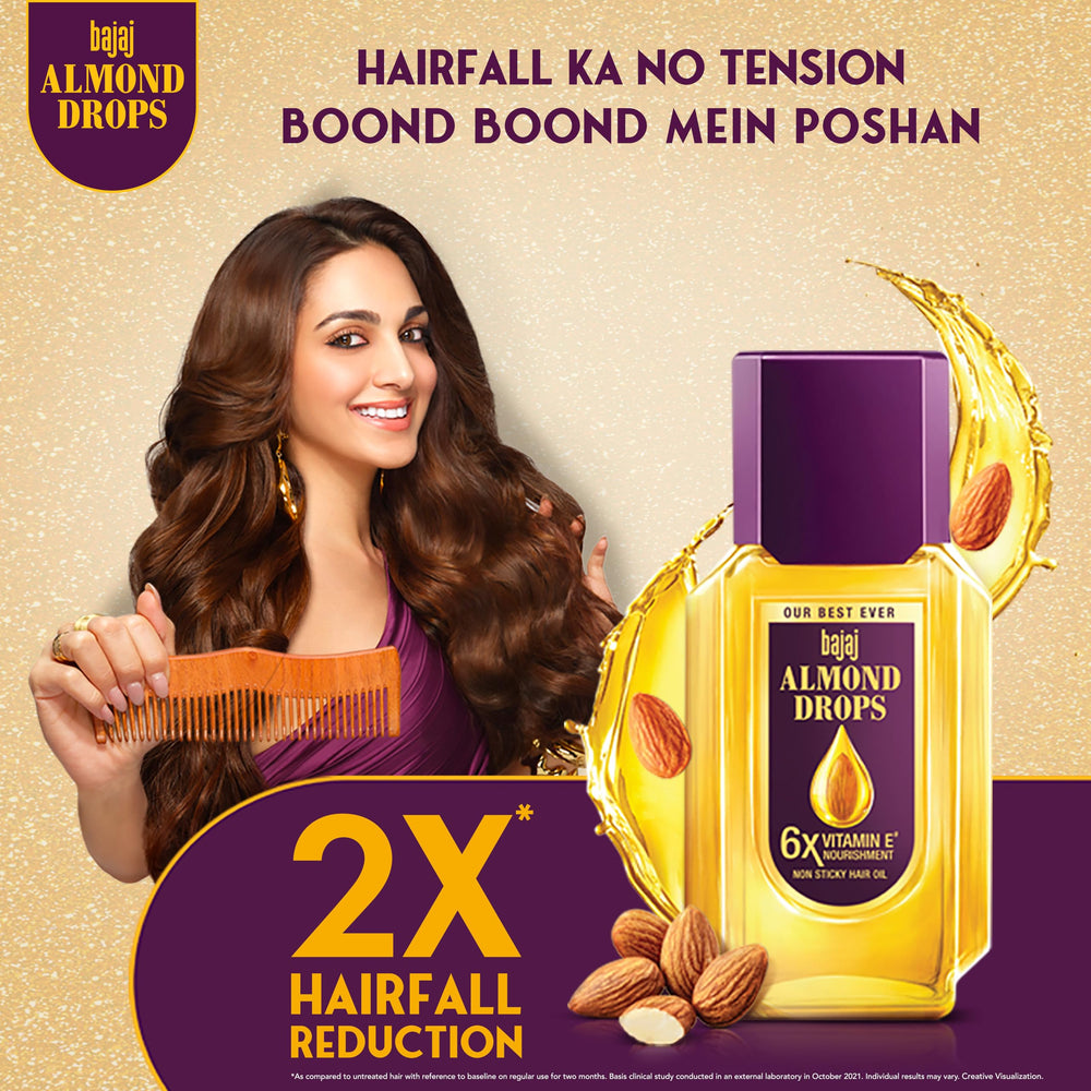 Bajaj Almond Drops mèches-cheveux brillantes et éclat naturel