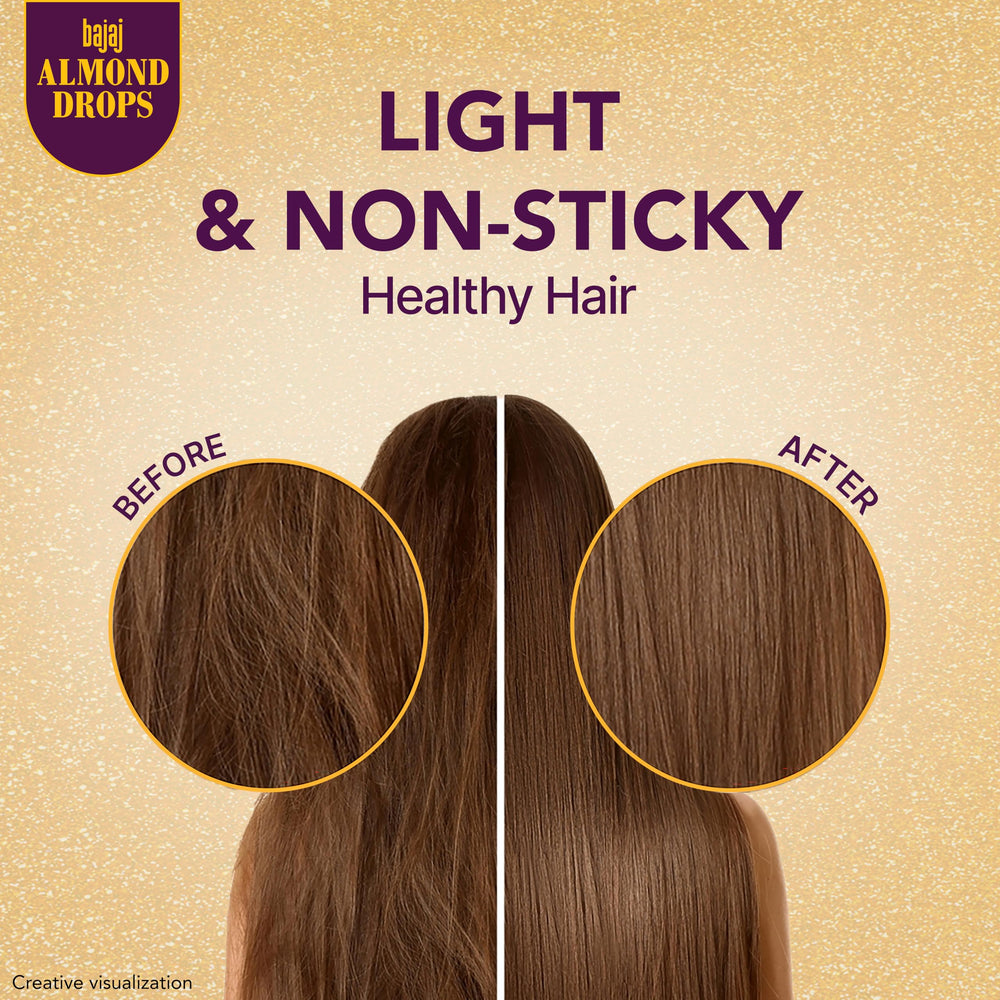 Bajaj Almond Drops texture légère non grasse pour cheveux