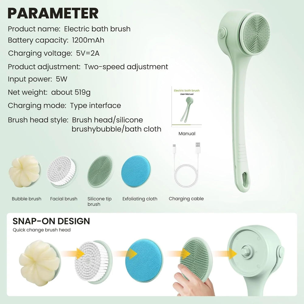 Bajyoji brosse électrique étanche IPX7 adaptée à la douche et au bain.