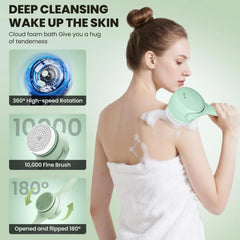 Bajyoji brosse électrique, têtes remplaçables 5 pour chaque zone et massage.