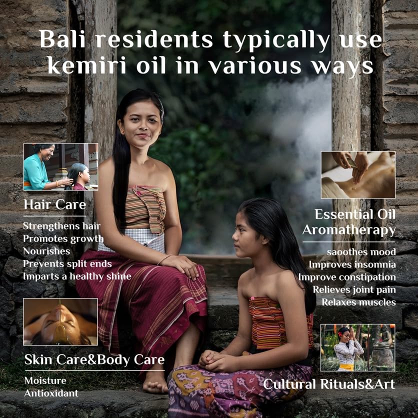 Bali Aga Kemiri Oil – texture huile légère pour cheveux brillants