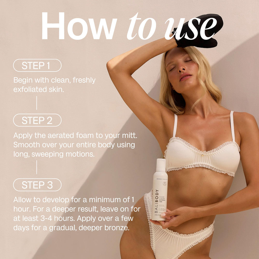 Bali Body Clear 1H Express auto-bronzant - fini radiant et naturel