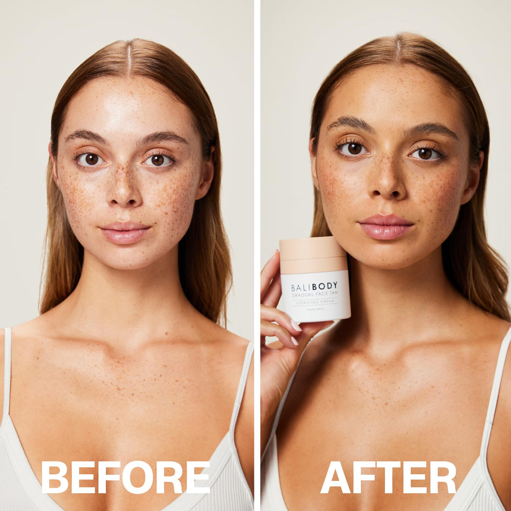 Bali Body Gradual Face Tan – teinte naturelle et éclat progressif sur la peau.