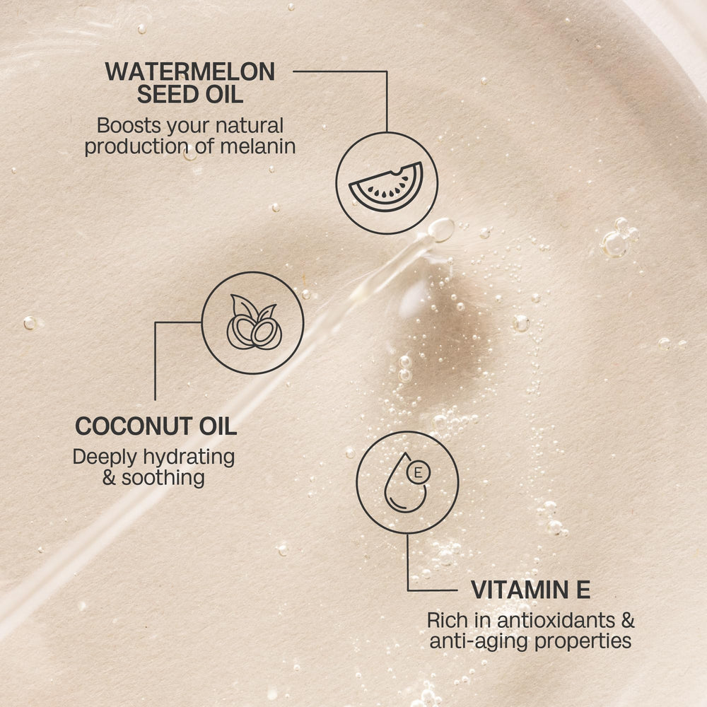 Watermelon Bali Body – huile bronzante pour nourrir la peau et accélérer le bronzage.