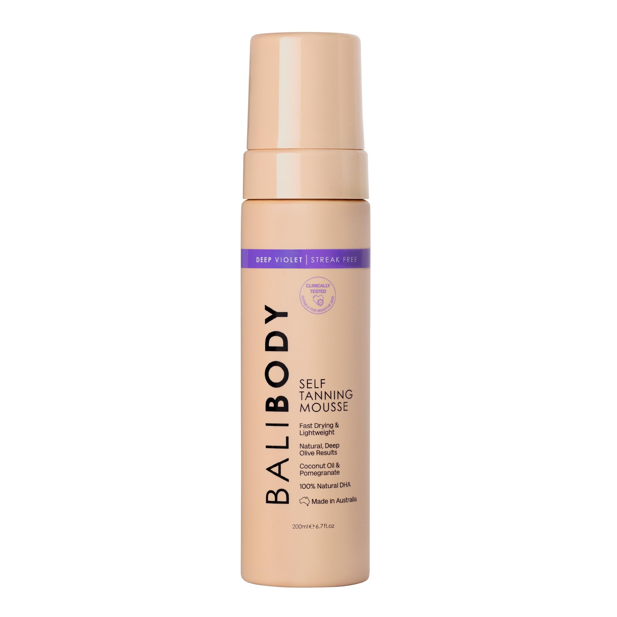 Bali Body Violet profond: mousse auto-bronzante en flacon pour teint profond