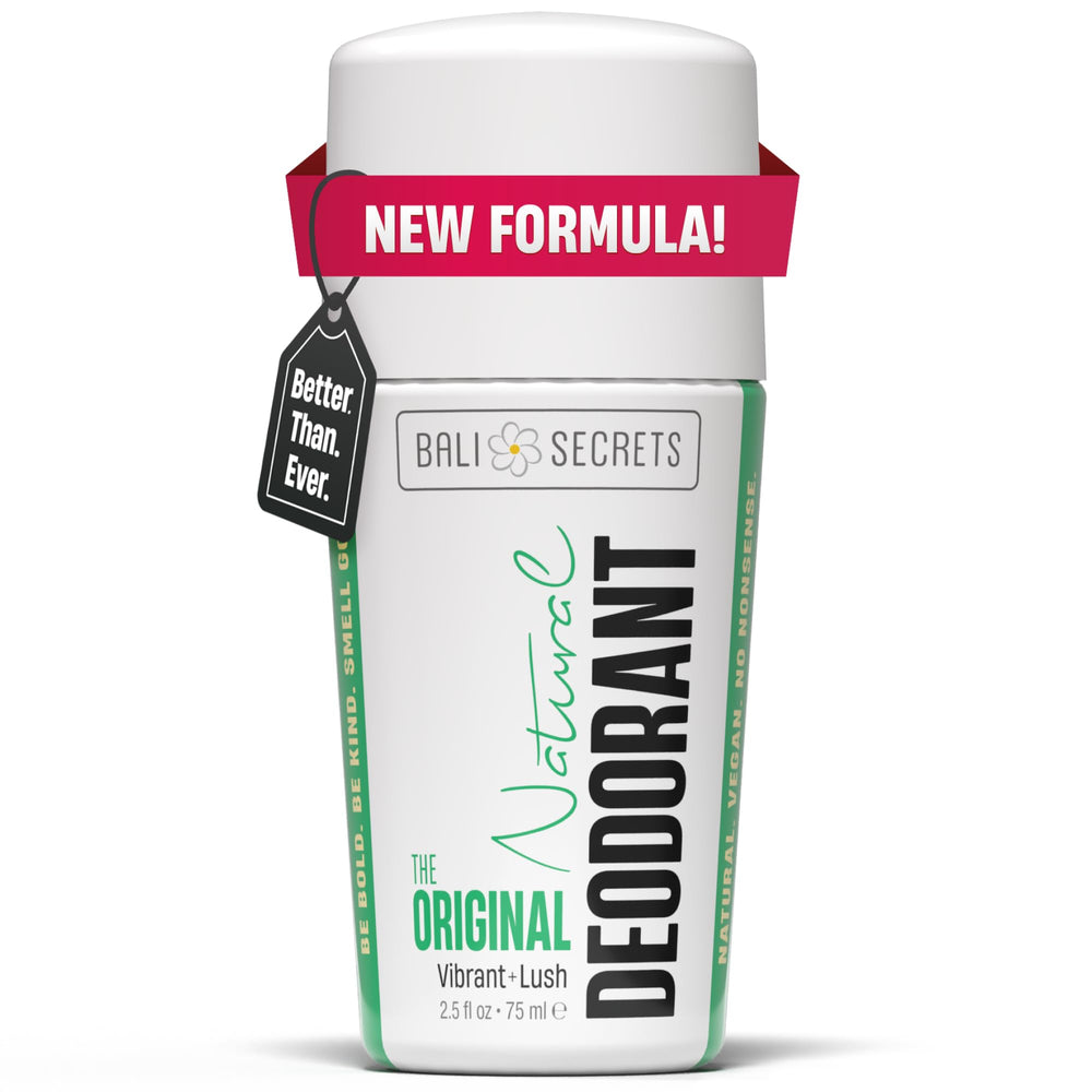 Déodorant Bali Secrets naturel en roll-on, pratique pour une utilisation quotidienne.