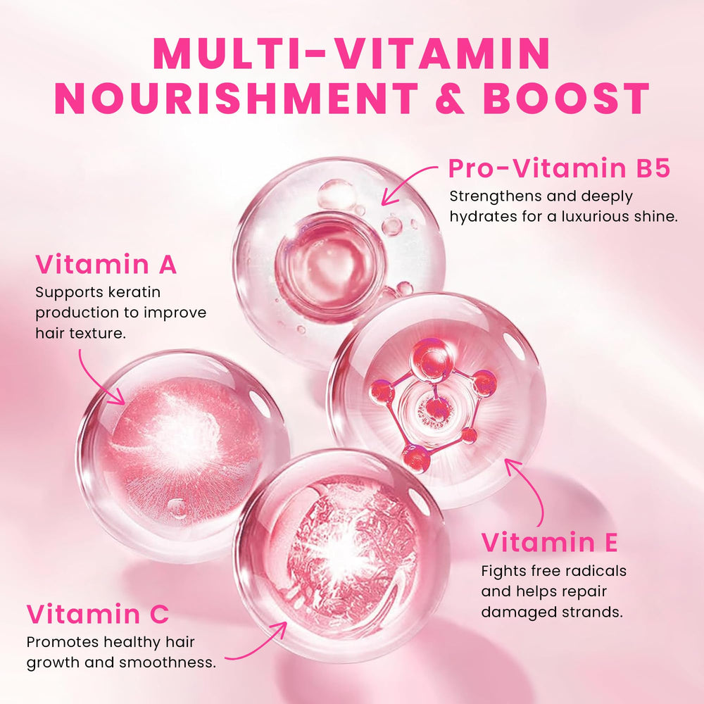 Bali Secret HairGloss 40 capsules close-up demonstrates convenient no-rinse post-wash use.