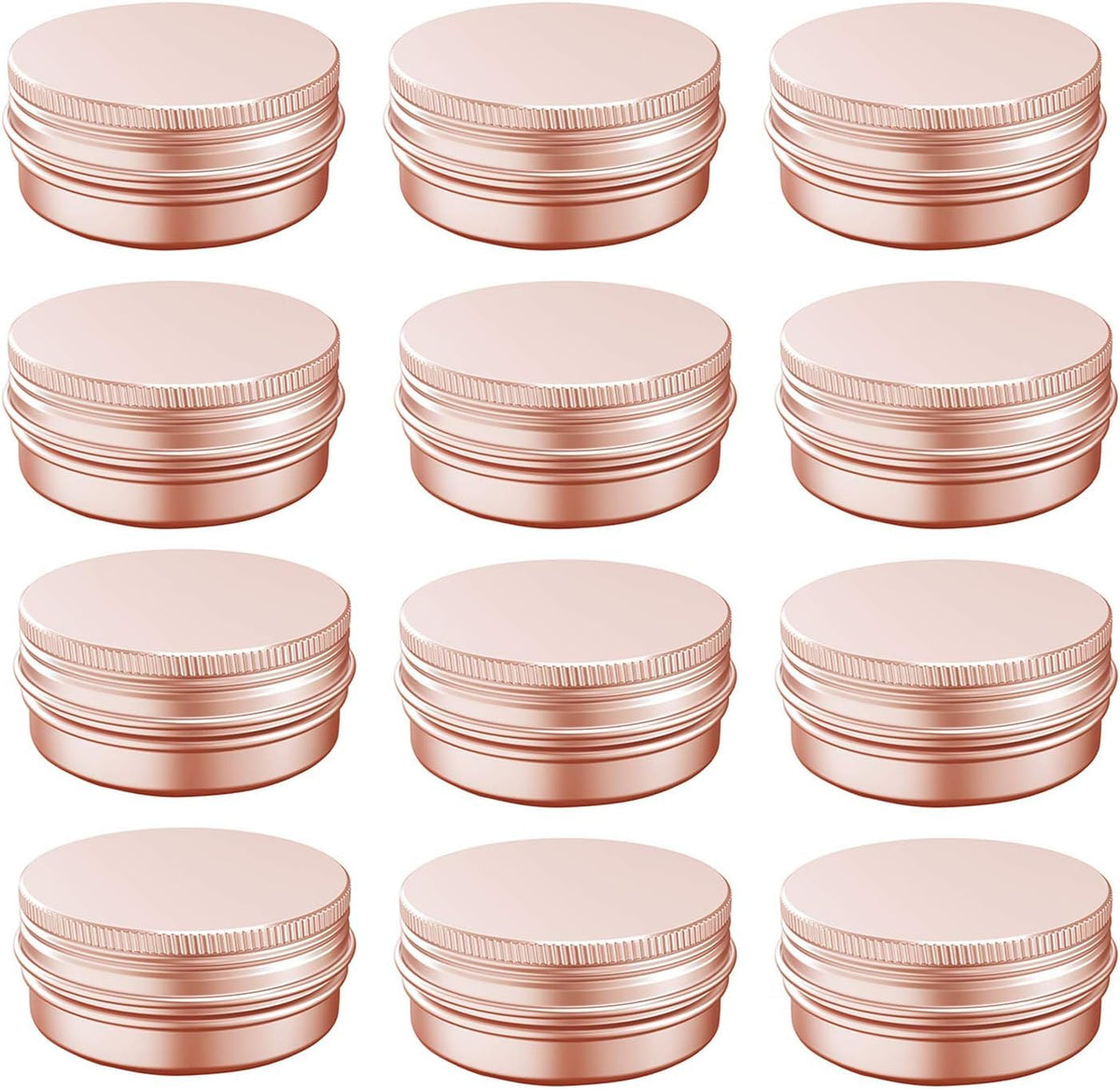 BallHull boîte aluminium or rose 1oz avec bouchon vissé, idéale pour baume à lèvres.