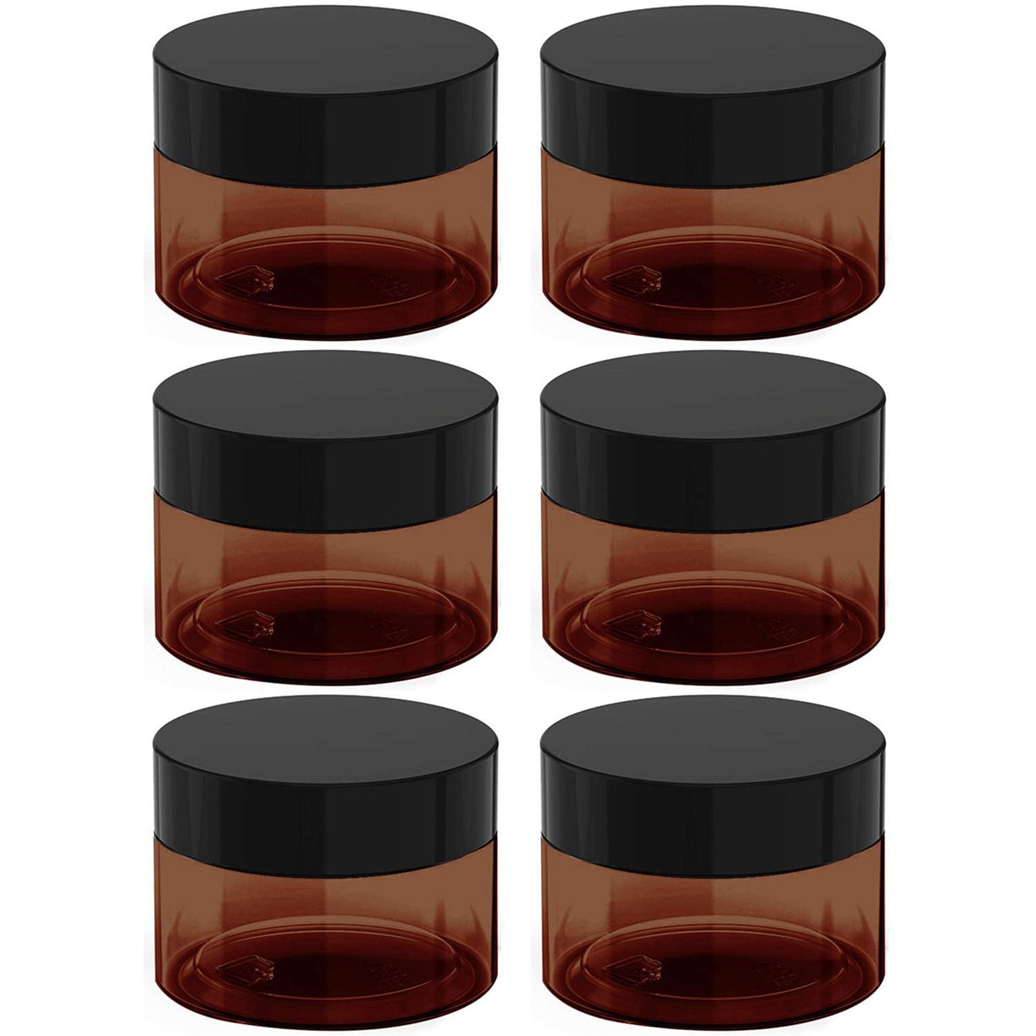 BallHull pots cosmétiques ambrés 4 oz avec bouchon noir, étanches pour voyage
