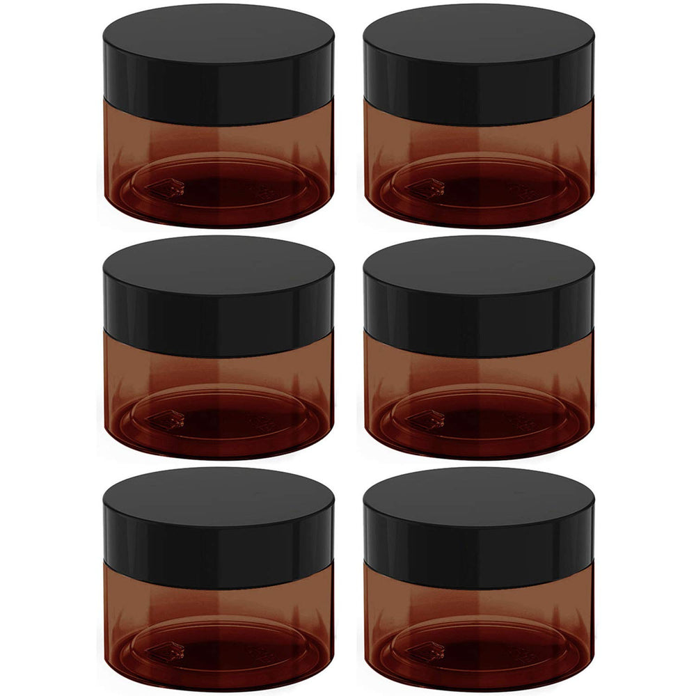 BallHull pots cosmétiques ambrés 4 oz avec bouchon noir, étanches pour voyage