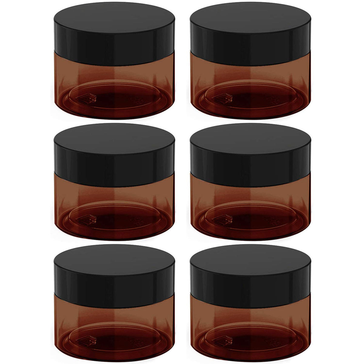 BallHull pots cosmétiques ambrés 4 oz avec bouchon noir, étanches pour voyage