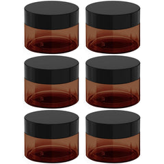 BallHull pots cosmétiques ambrés 4 oz avec bouchon noir, étanches pour voyage