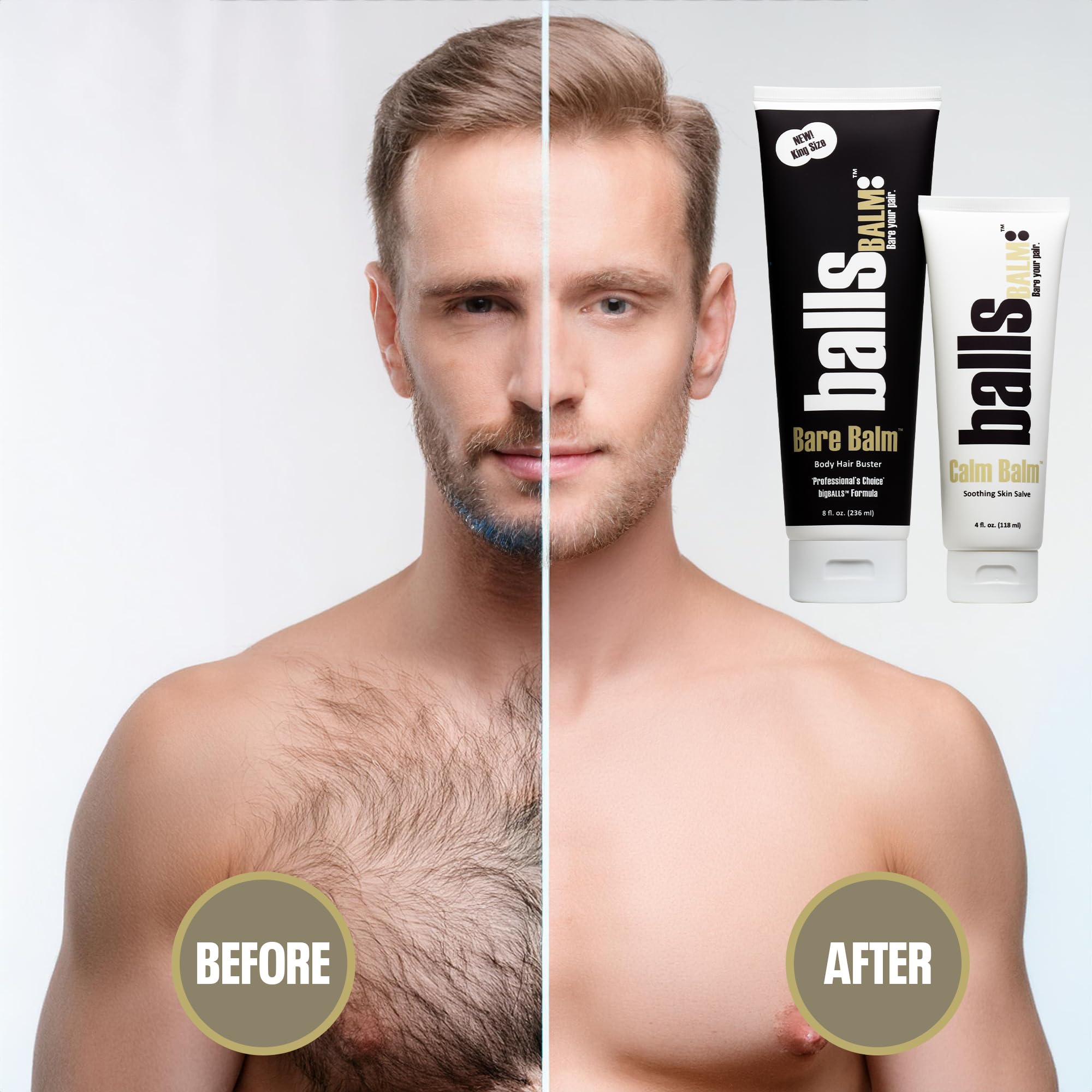 Ballsbalm Baume Nu, emballage pratique et fiable pour la salle de bains.