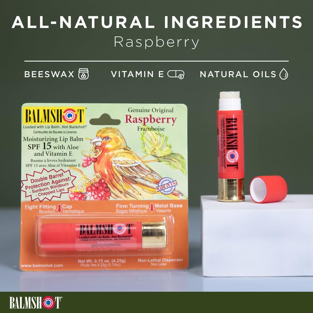 Emballage cartouche Balmshot Raspberry pour le déplacement quotidien.