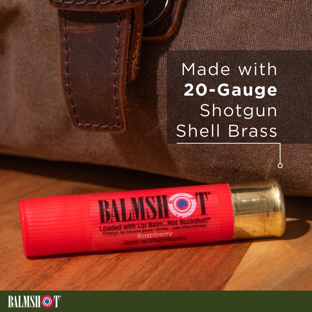 Tube métal Balmshot Lip Balm, format robuste et pratique.