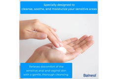 Close-up of Balneol lotion texture showing smooth application