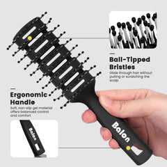 BALON brosse cheveux poignee-ergonomique: prise en main confortable et controle facilité.