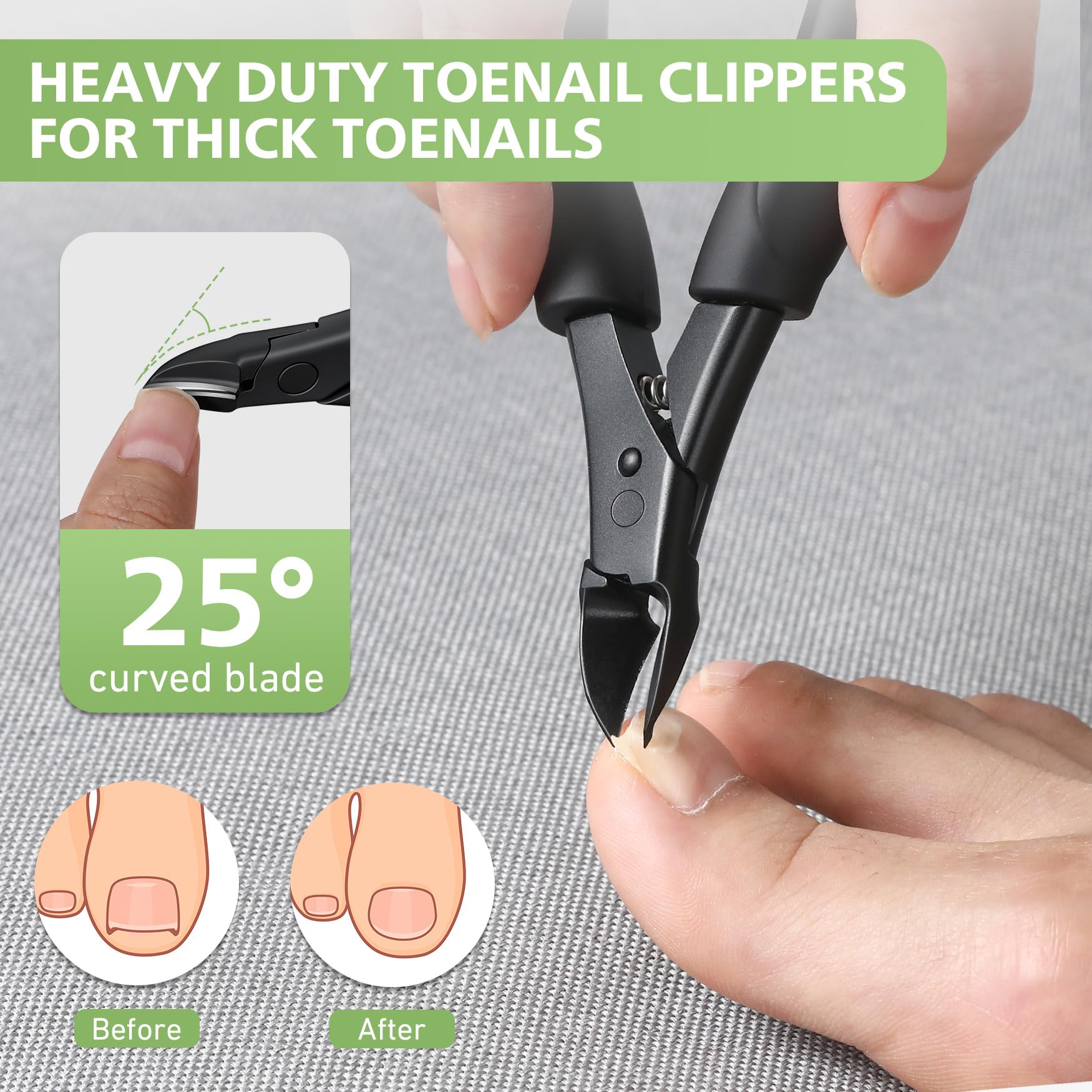 Baluca coupe-ongles épais, lame courbe pour passage en douceur sur ongles résistants.