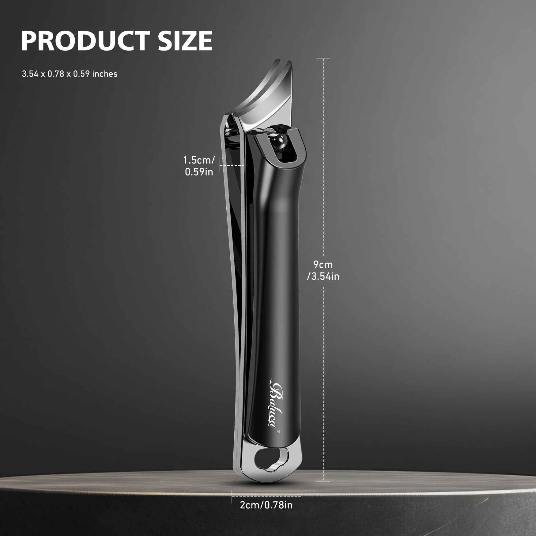 Baluca design avec angles incline et curves pour faciliter la coupe
