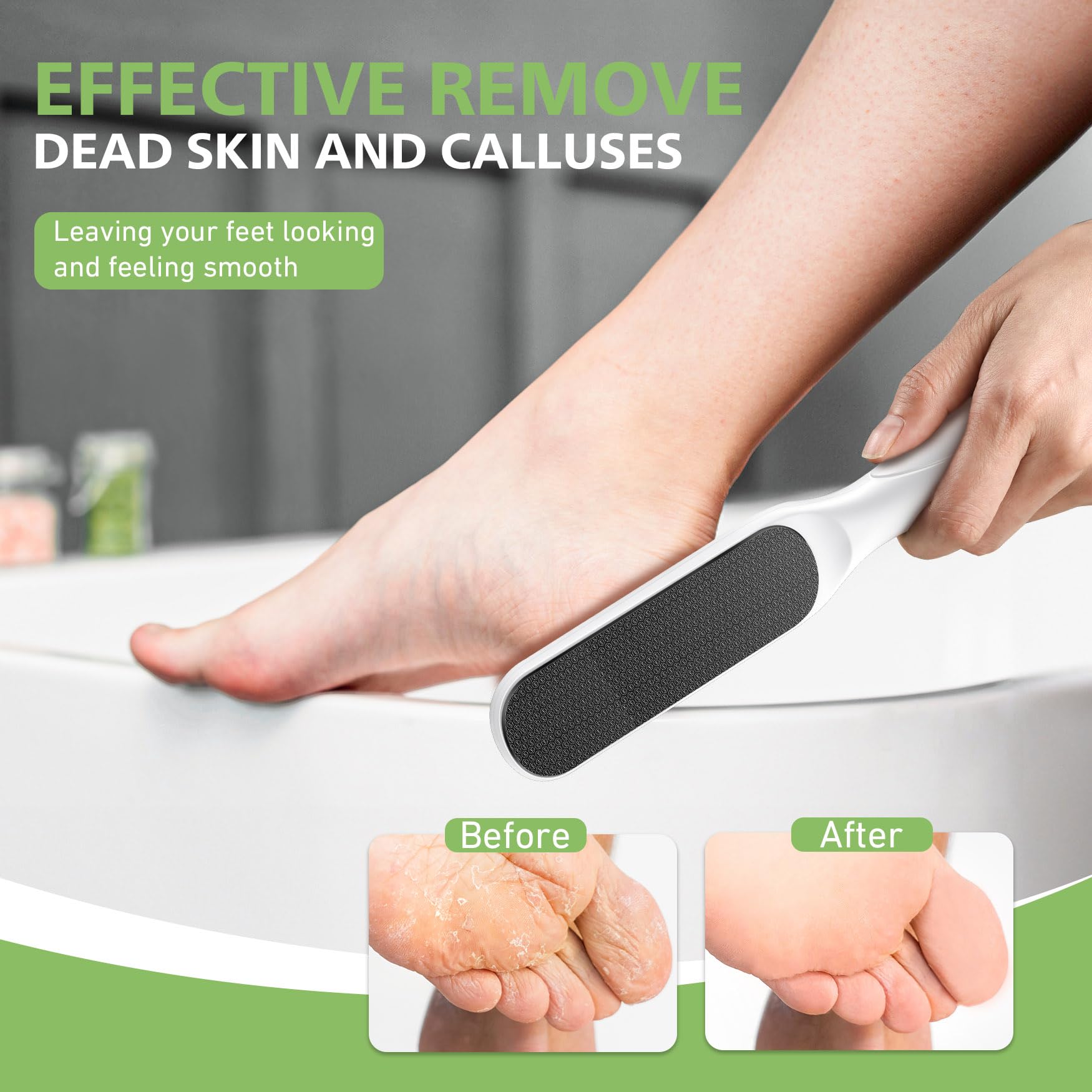 Baluca exfoliant-pieds nano-verre – peau plus douce après chaque utilisation.