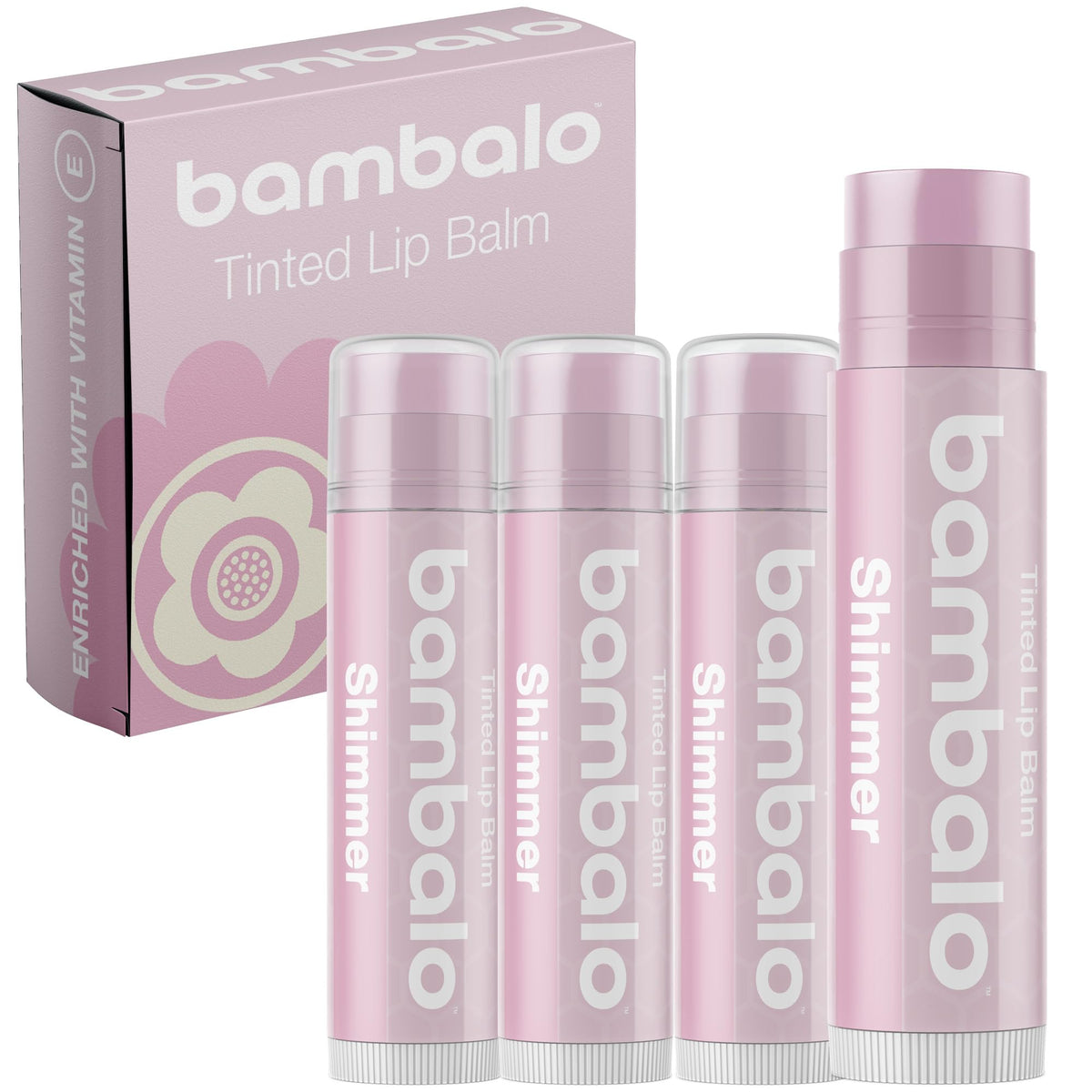 Baume Lèvres Bambalo teinte scintillante avec menthe rafraîchissante.