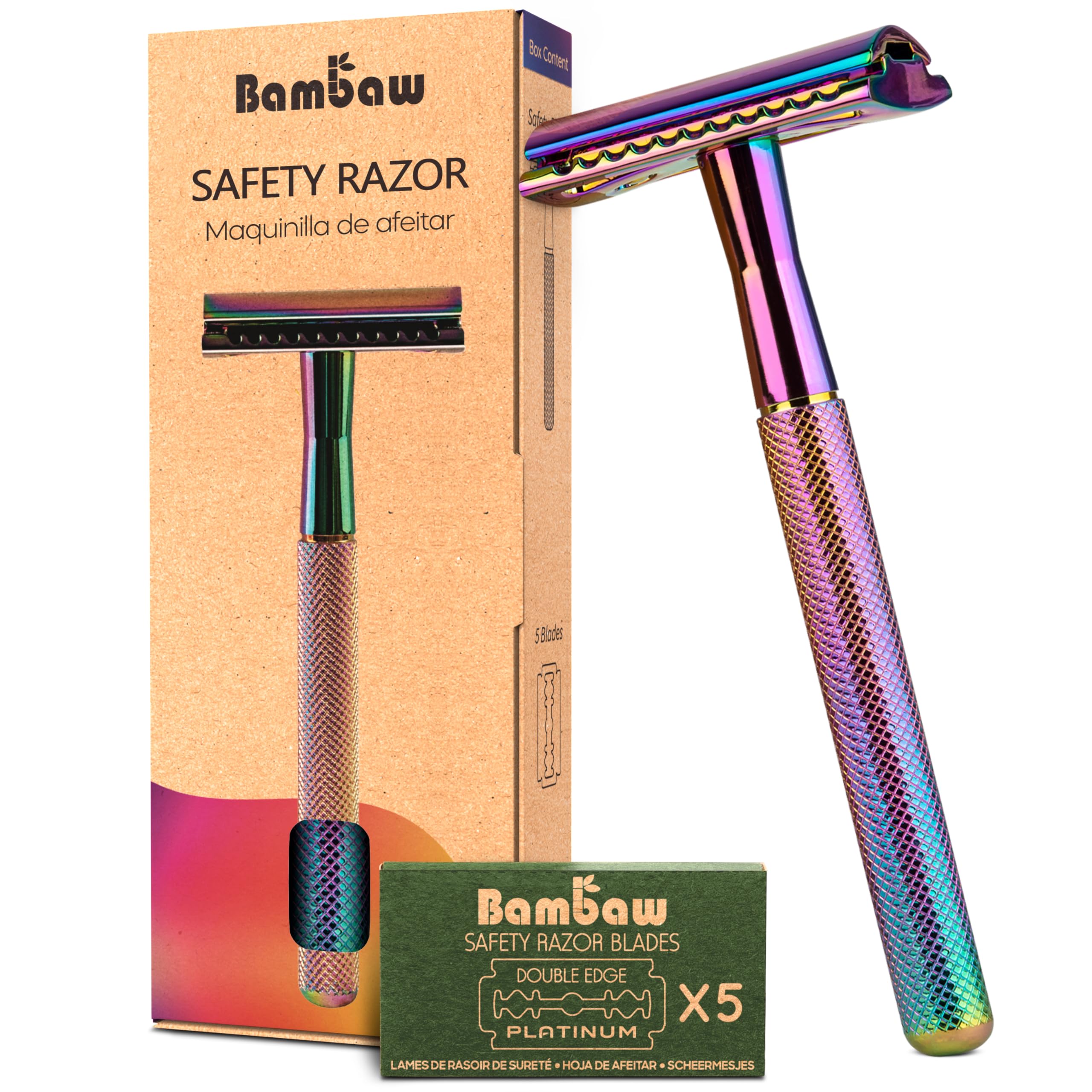 Bambaw rasoir de sécurité double tranchant prêt pour un rasage précis et confortable.