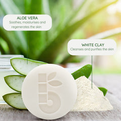 Savon Bambaw à l’argile blanche purifiante pour la peau en douceur.