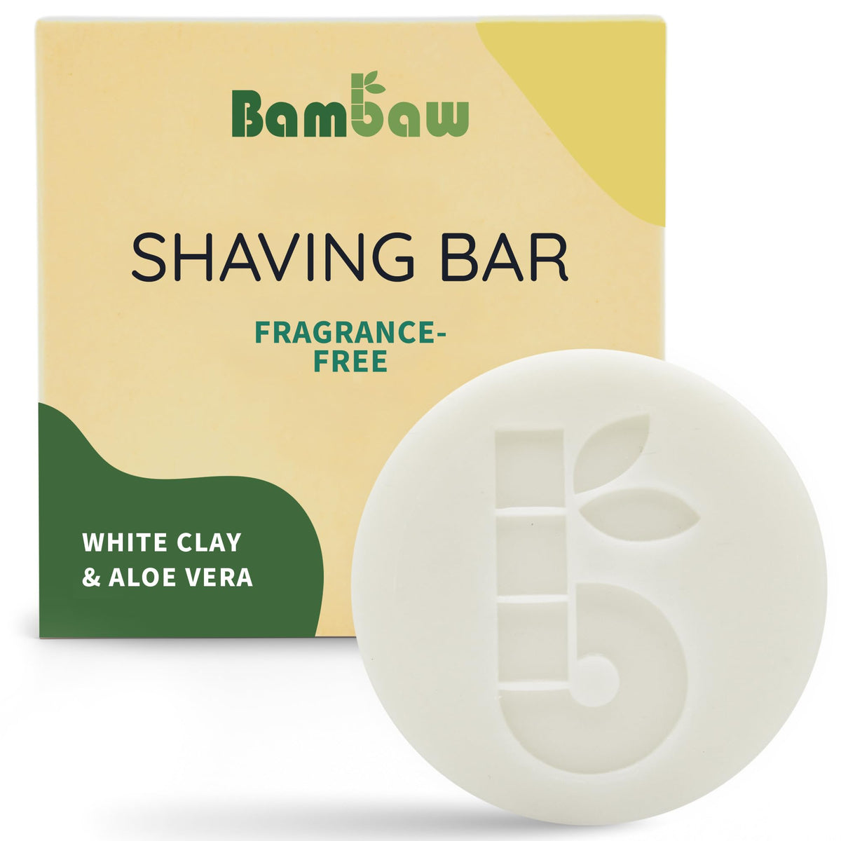 Savon de rasage Bambaw sans parfum pour une peau sensible, douceur adaptée.