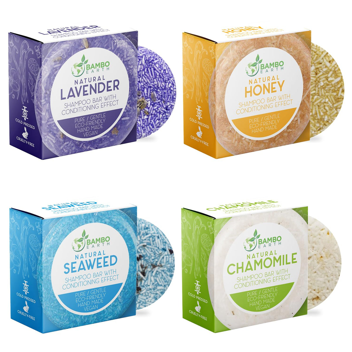 BAMBOEARTH Shampoing Solide Lavande: cheveux propres et parfum apaisant.