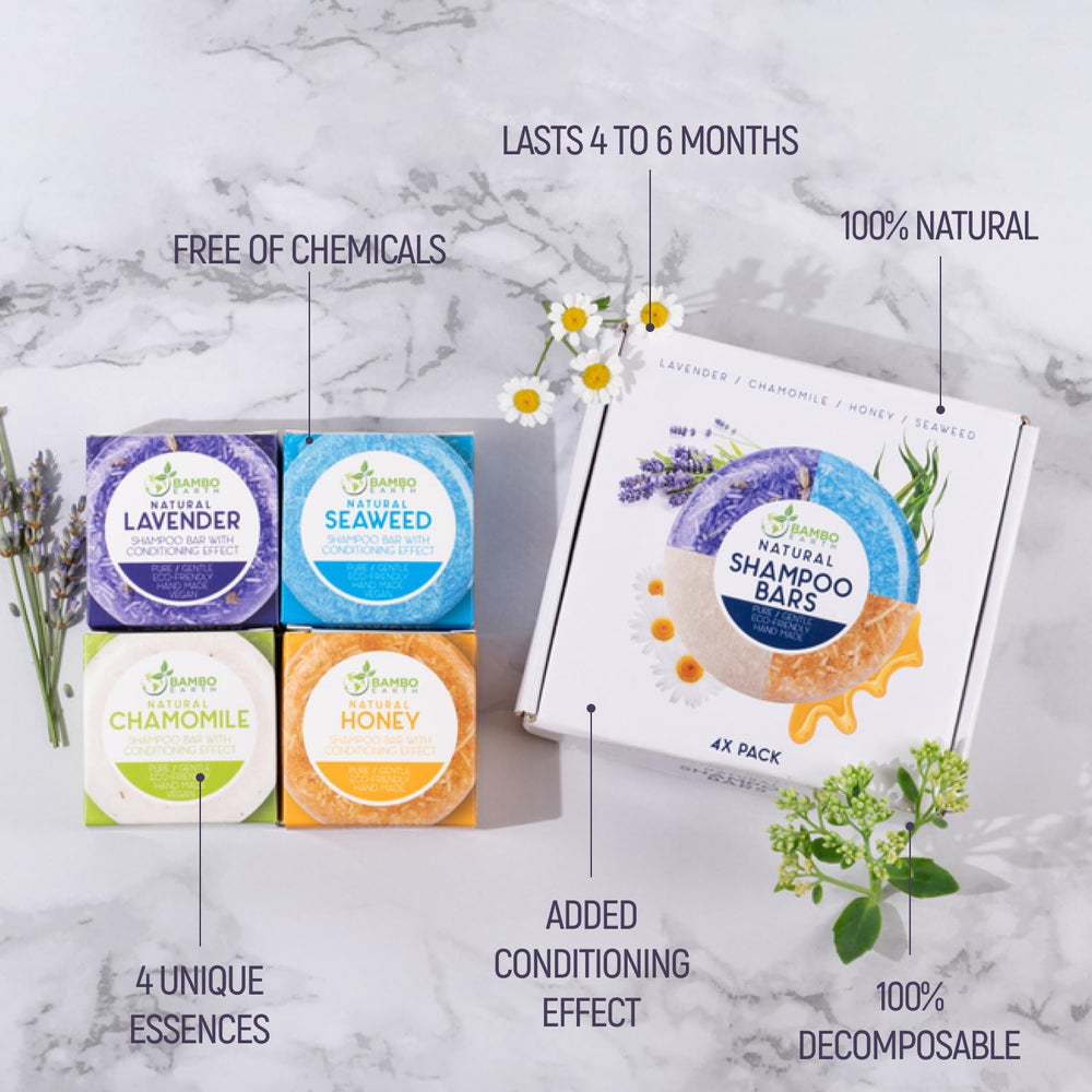 BAMBOEARTH Shampoing Solide Miel: douceur naturelle pour cheveux soyeux.