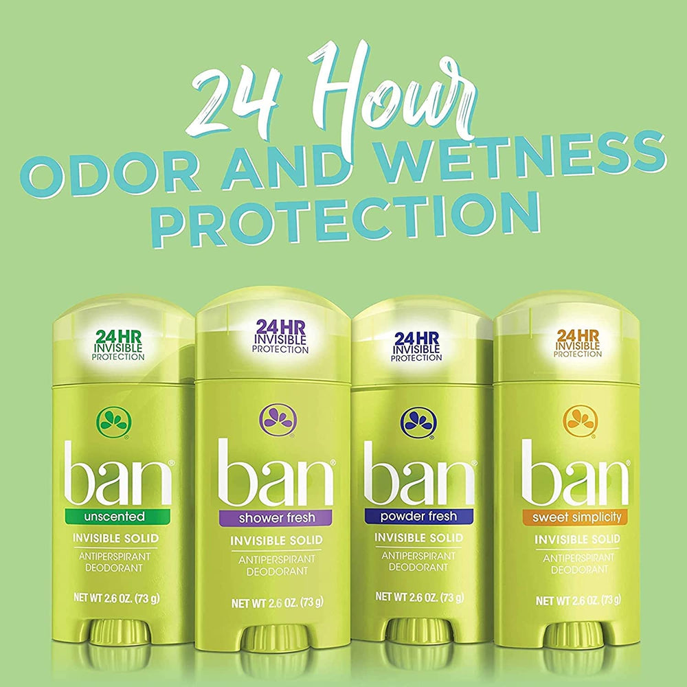 Ban Desodorisant Invisible Solide Sans Parfum, emballage simple et pratique en lot.