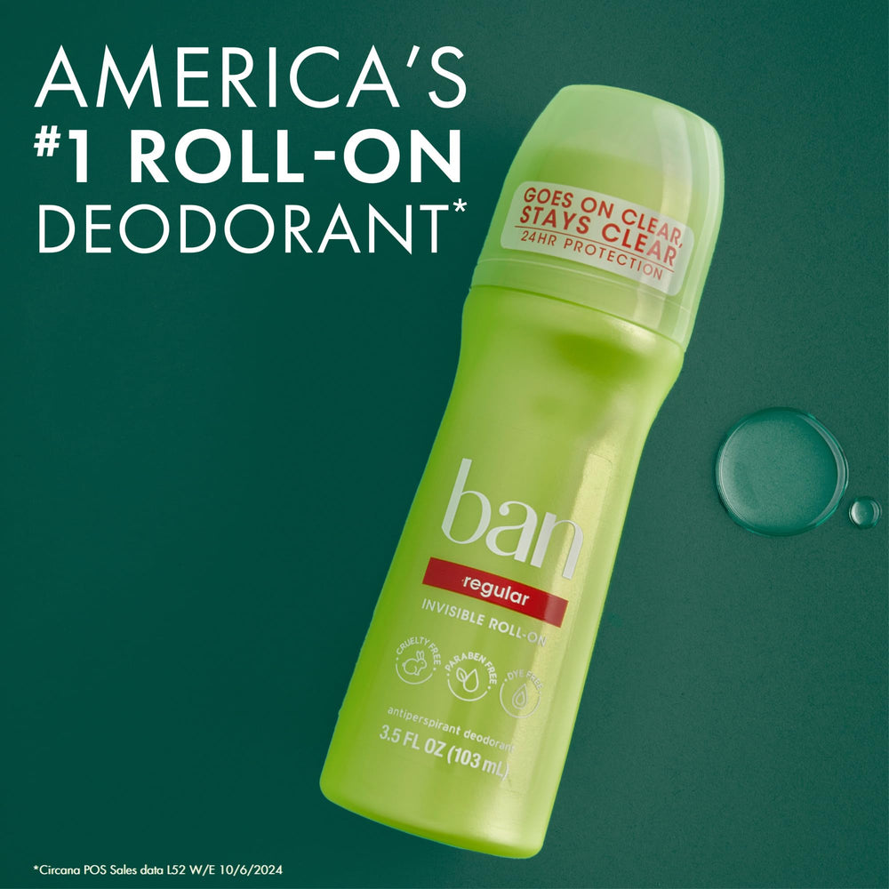 Ban Desodorisant Roll-On Invisible : flacon facile à manipuler en voyage