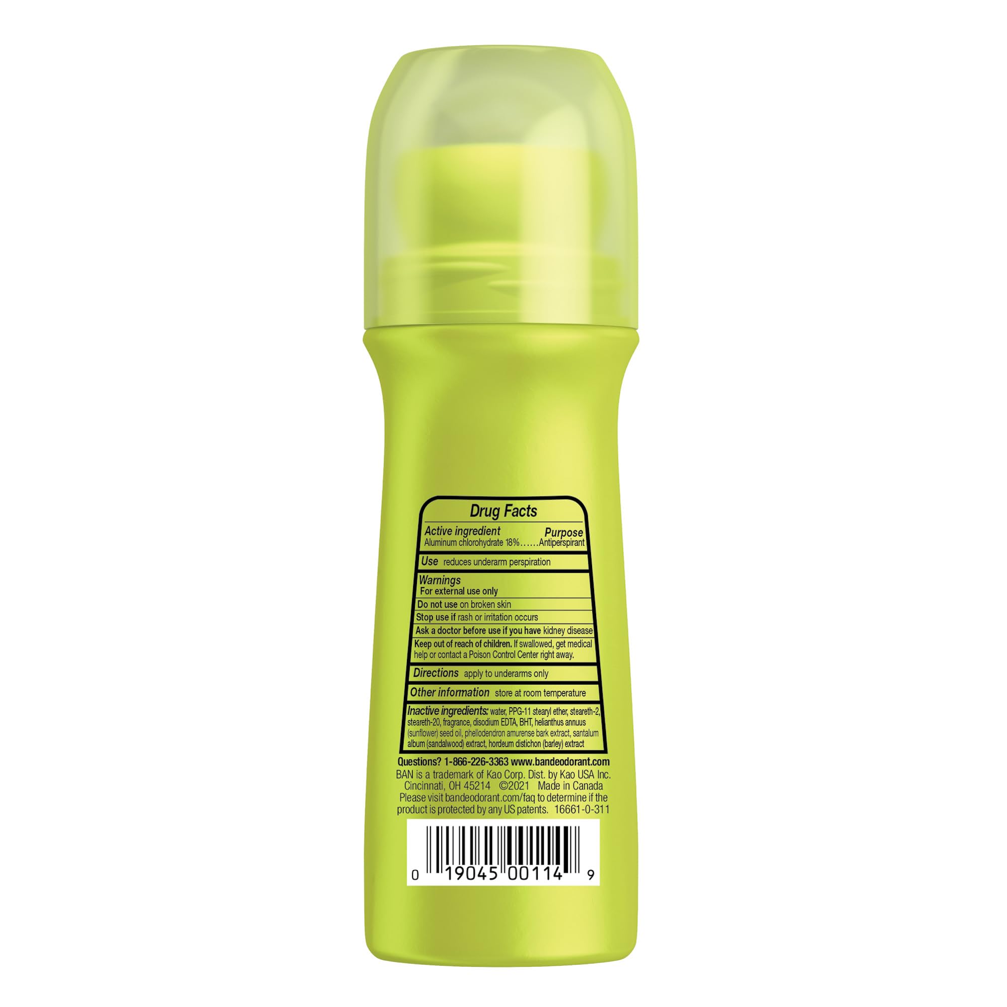 Ban Desodorisant Roll-On Invisible : formule sans cruauté, sans parabènes, sans phtalates