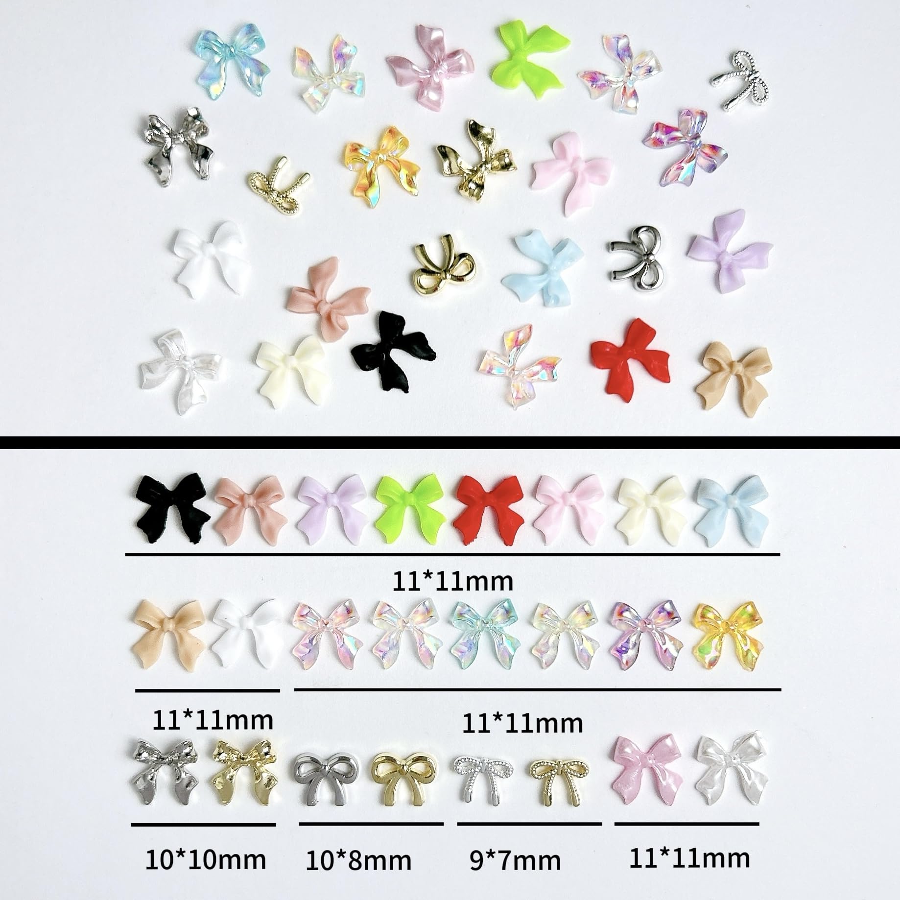 BANA ART bow charms ongles multicolores, possibilités créatives pour le design des ongles
