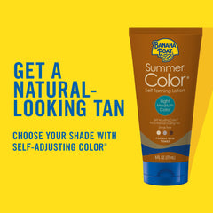 Banana Boat Summer Color – application crème auto-bronzante pour bronzage progressif et homogène.