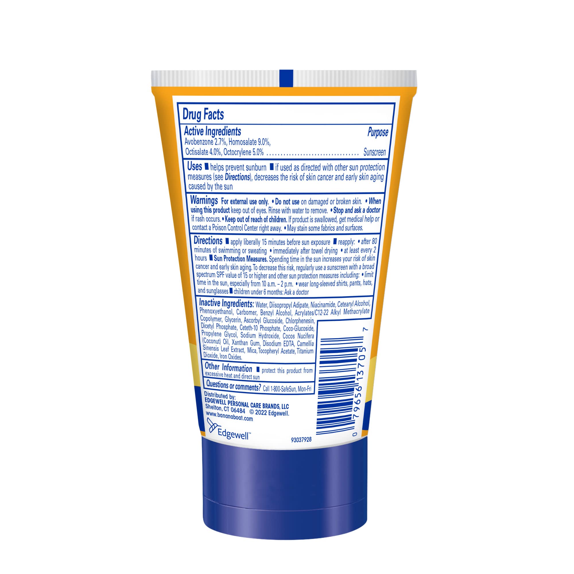 Banana Boat Protection niacinamide pour le visage, texture non grasse.