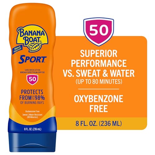 Banana Boat Sport SPF50 : application rapide et sans traces sur la peau.
