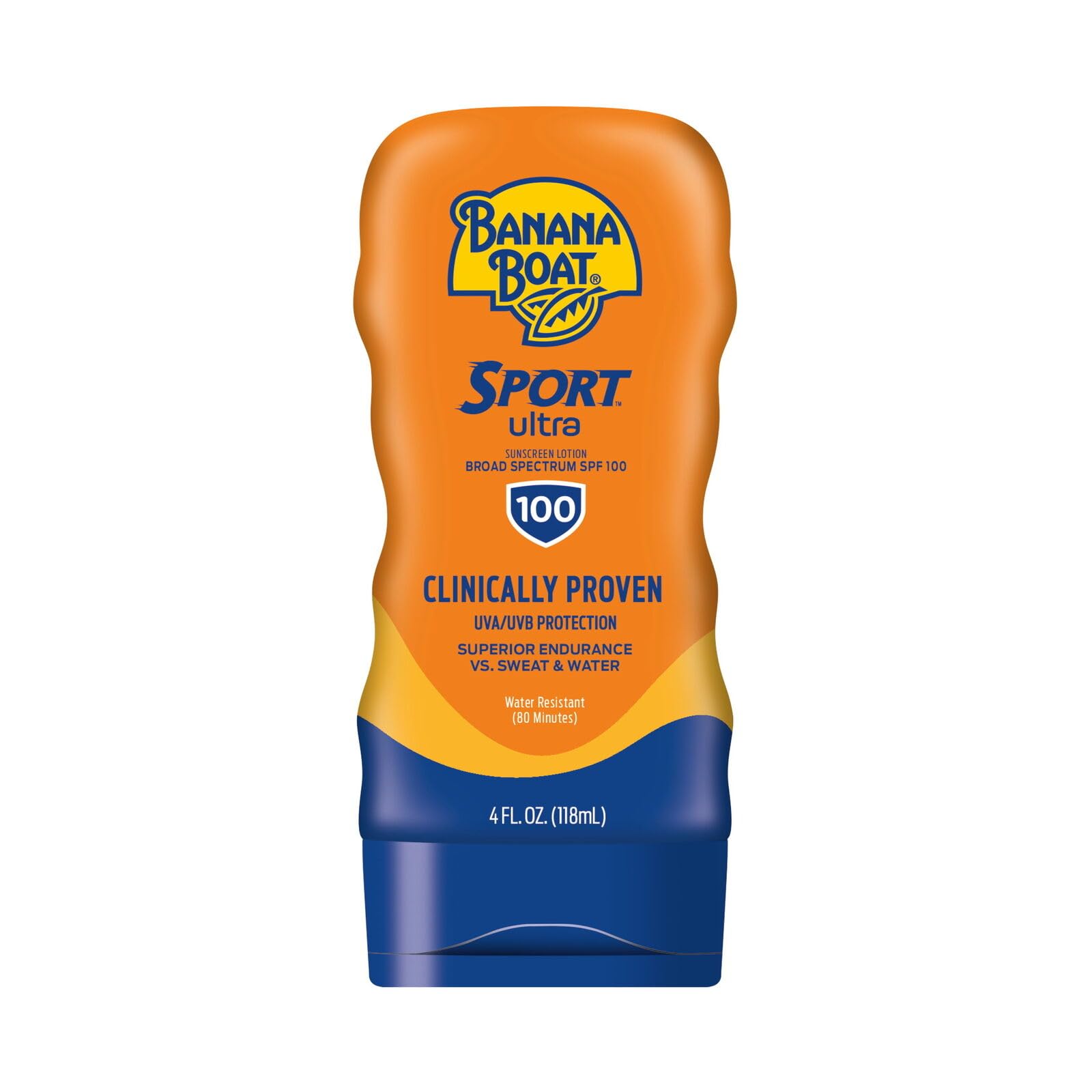 Banana Boat SPF 100 lotion label highlights protection and outdoor use.