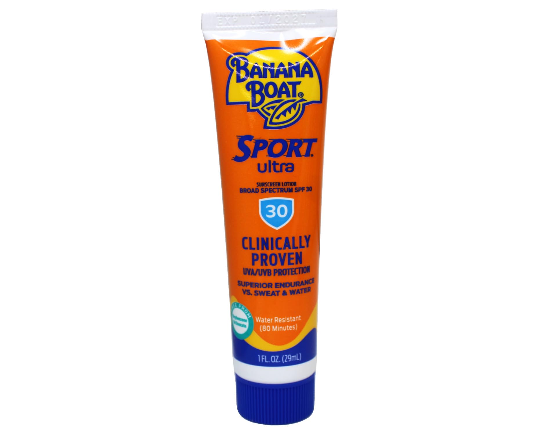 Banana Boat Sport Ultra SPF 30 – absorption rapide, texture légère pour une application confortable.