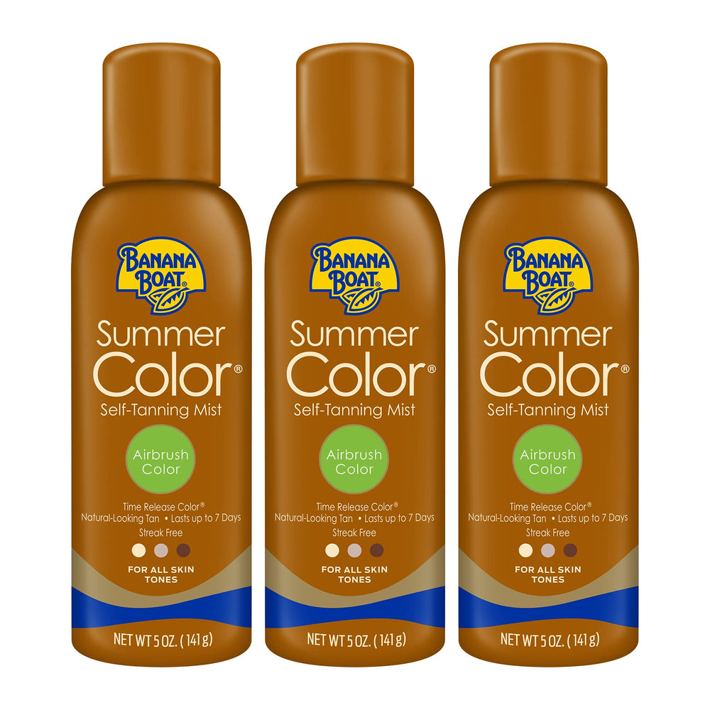 Banana Boat autobronzant en pulvérisateur pour une application uniforme sous tous les angles.