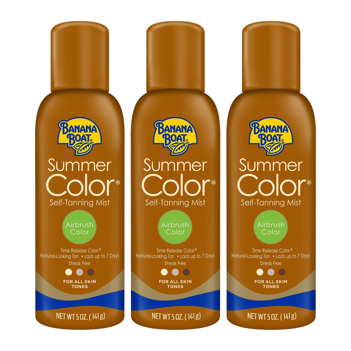 Banana Boat autobronzant en pulvérisateur pour une application uniforme sous tous les angles.